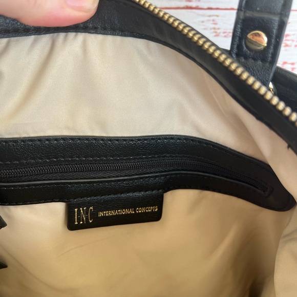 INC INTERNATIONAL CONCEPTS Multi Color Striped Satchel Purse - Picture 5 of 7